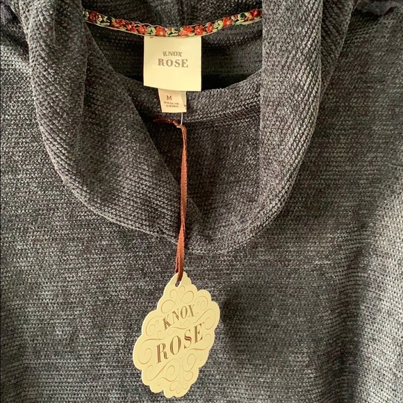 Knox Rose Crochet Turtleneck Sweater Navy Medium - Picture 4 of 8